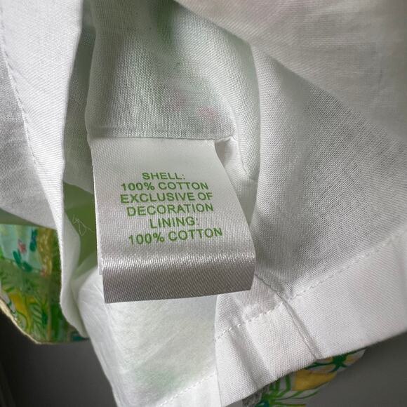 Lilly Pulitzer Green Bowen Gator Patchwork Strapless Mini Dress Size 2 - Picture 8 of 9